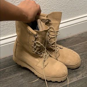 military tan leather boots
